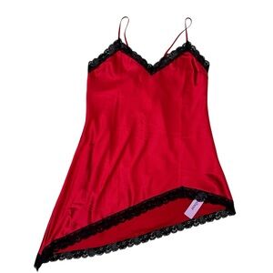 NWT cheibear Women's V Neck Lingerie Nightgown Lace High Low Sz Large